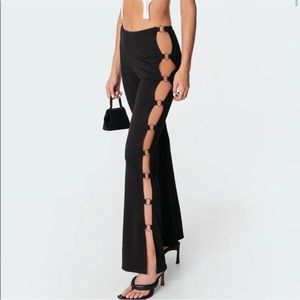 Black edikted pants with cutouts